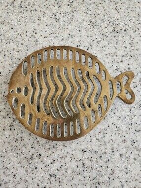 Vintage Brass Fish Trivet